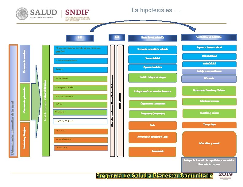 La hipótesis es … SAS DIF Economía comunitaria solidaria Sustentabilidad Carencias socioeconómicas Espacios habitables