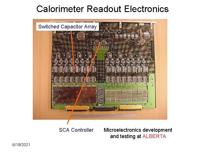 Calorimeter Readout Electronics Switched Capacitor Array SCA Controller 6/18/2021 Microelectronics development and testing at