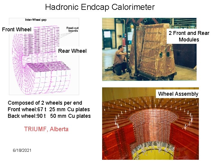 Hadronic Endcap Calorimeter Front Wheel 2 Front and Rear Modules Rear Wheel Assembly Composed