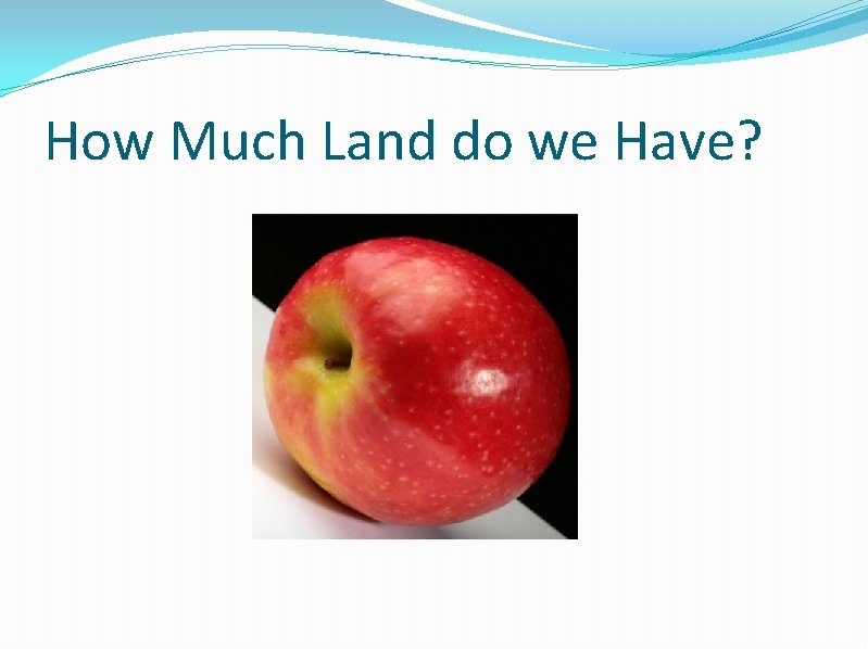 How Much Land do we Have? 