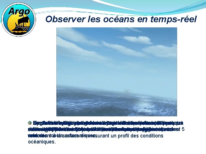 Observer les océans en temps-réel Argo –une Un courte système d’observation des océans pour