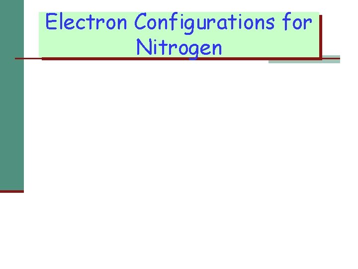 Electron Configurations for Nitrogen 