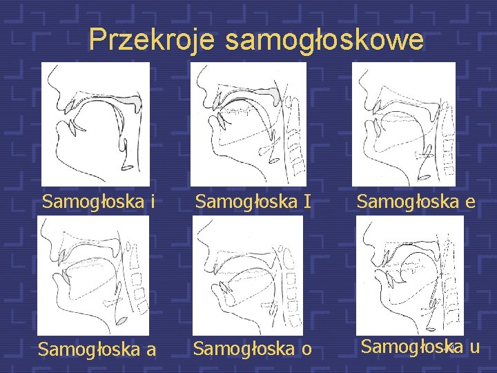 Przekroje samogłoskowe Samogłoska i Samogłoska I Samogłoska a Samogłoska o Samogłoska e 44 Samogłoska