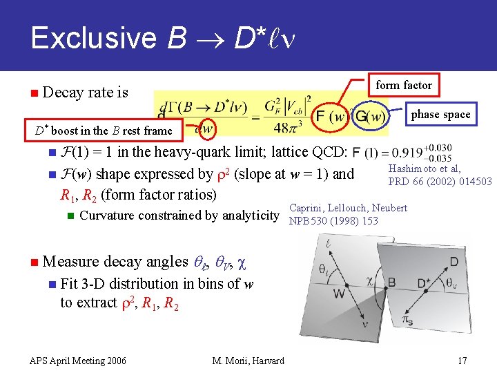 Exclusive B D* n n Decay form factor rate is phase space D* boost