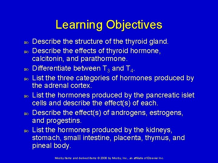 Learning Objectives Describe the structure of the thyroid gland. Describe the effects of thyroid