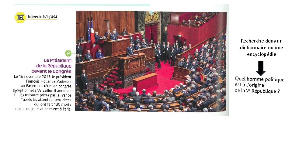 Recherche dans un dictionnaire ou une encyclopédie 