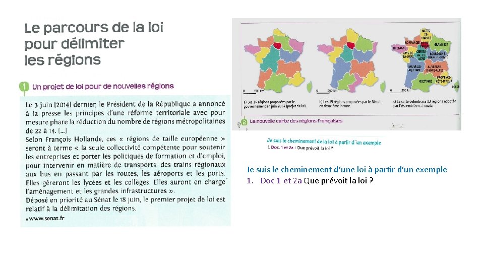 Je suis le cheminement d’une loi à partir d’un exemple 1. Doc 1 et