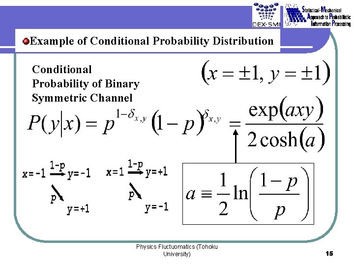 Example of Conditional Probability Distribution Conditional Probability of Binary Symmetric Channel Physics Fluctuomatics (Tohoku