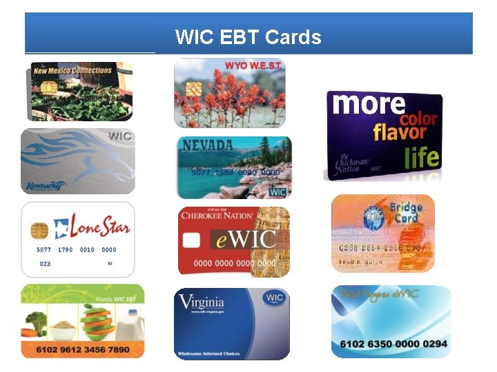 WIC EBT Cards 