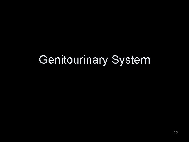 Genitourinary System 25 