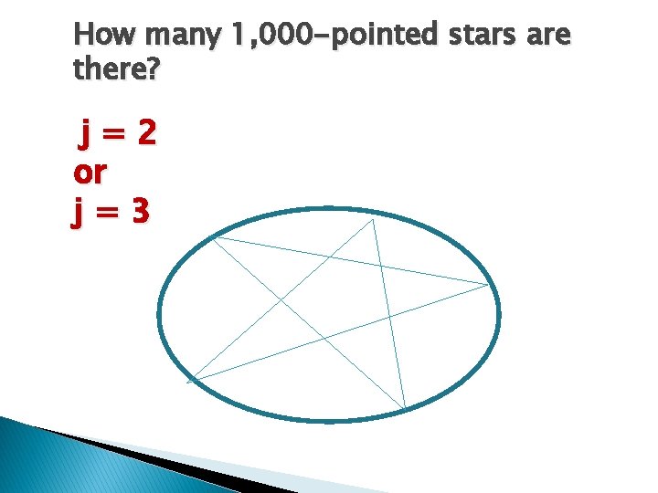 How many 1, 000 -pointed stars are there? j=2 or j=3 