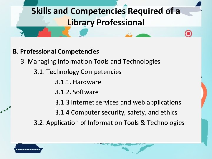 Skills and Competencies Required of a Library Professional B. Professional Competencies 3. Managing Information