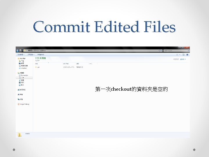 Commit Edited Files 第一次checkout的資料夾是空的 