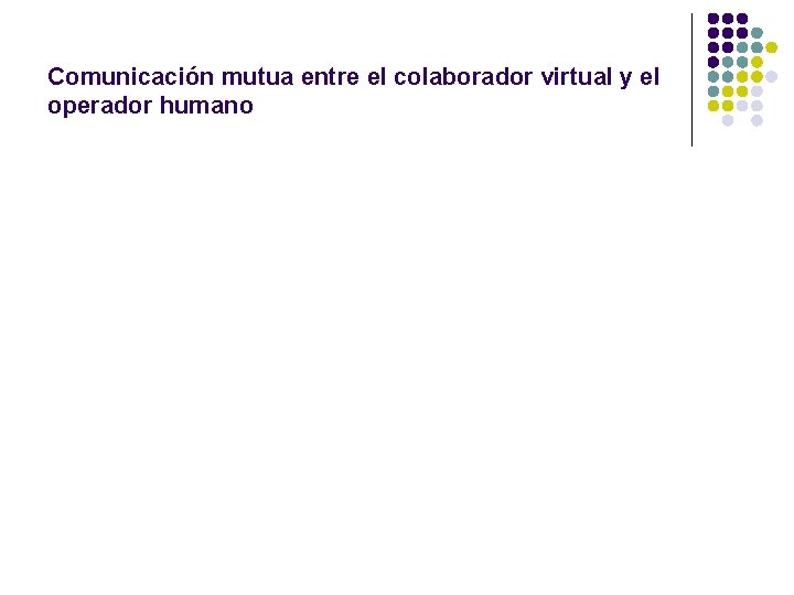Comunicación mutua entre el colaborador virtual y el operador humano 