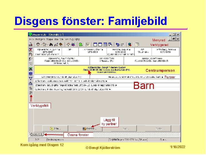 Disgens fönster: Familjebild Kom igång med Disgen 12 © Bengt Kjöllerström 1/16/2022 