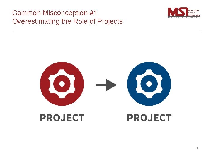 Common Misconception #1: Overestimating the Role of Projects 7 