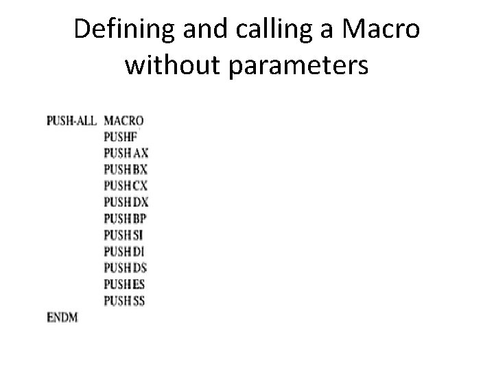 Defining and calling a Macro without parameters 