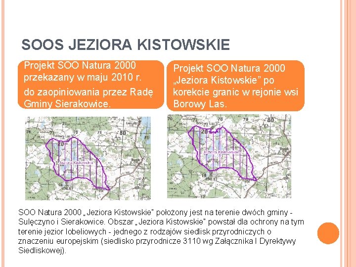 SOOS JEZIORA KISTOWSKIE Projekt SOO Natura 2000 przekazany w maju 2010 r. do zaopiniowania
