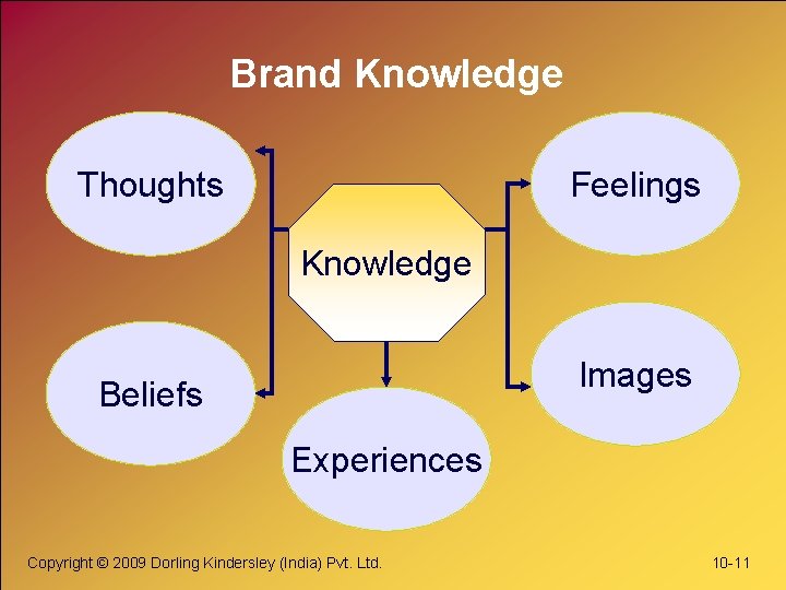 Brand Knowledge Thoughts Feelings Knowledge Images Beliefs Experiences Copyright © 2009 Dorling Kindersley (India)