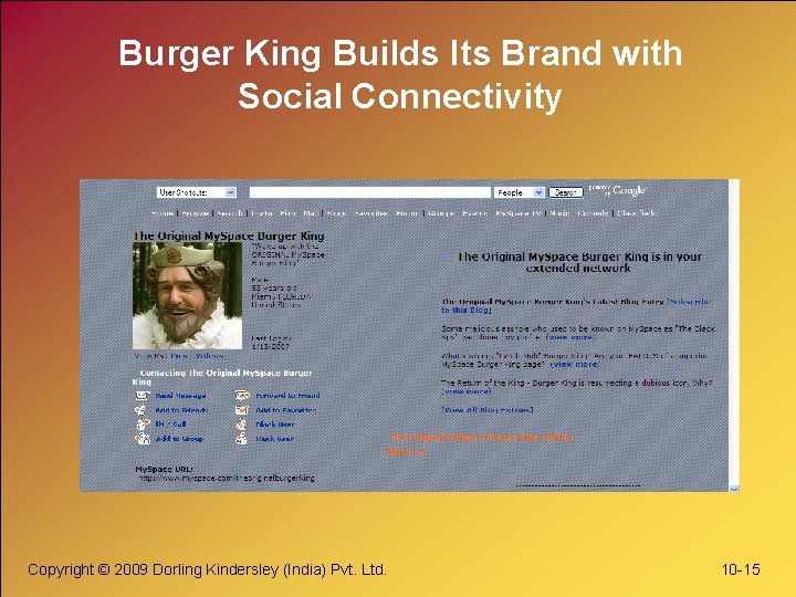 Burger King Builds Its Brand with Social Connectivity Copyright © 2009 Dorling Kindersley (India)