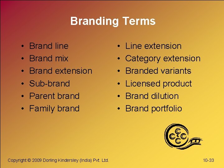 Branding Terms • • • Brand line Brand mix Brand extension Sub-brand Parent brand