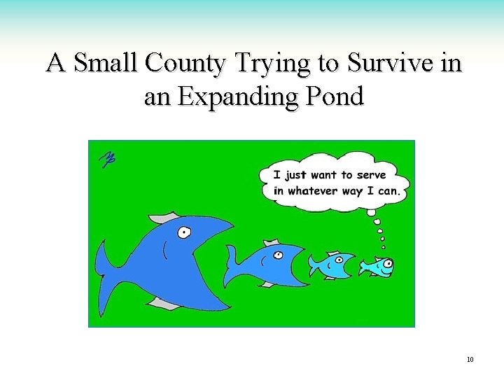 A Small County Trying to Survive in an Expanding Pond 10 
