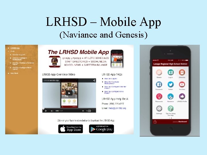 LRHSD – Mobile App (Naviance and Genesis) 