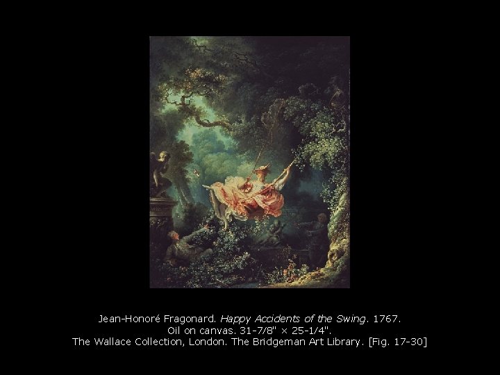 Jean-Honoré Fragonard. Happy Accidents of the Swing. 1767. Oil on canvas. 31 -7⁄8" ×