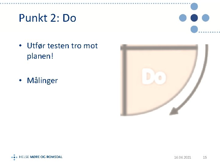 Punkt 2: Do • Utfør testen tro mot planen! • Målinger 16. 06. 2021