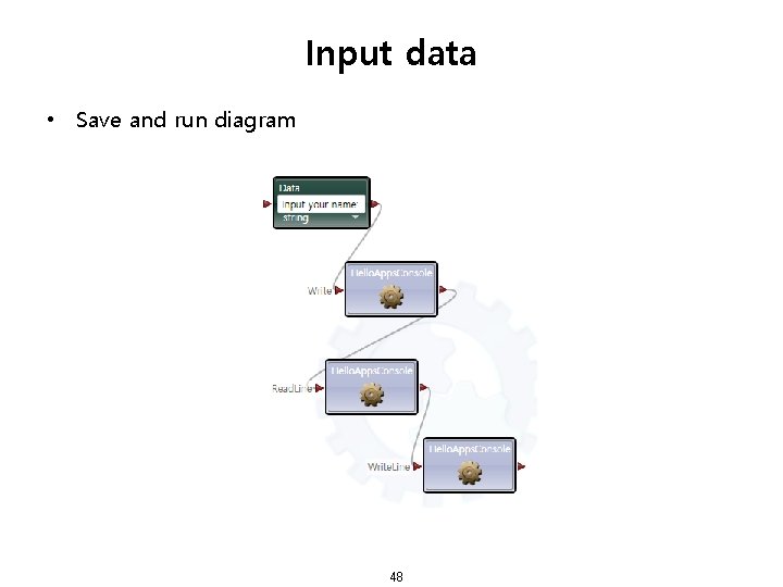 Input data • Save and run diagram 48 