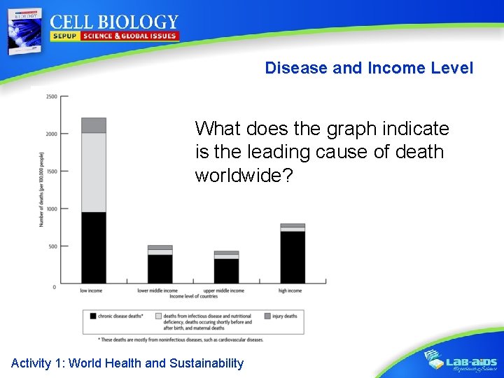 Disease and Income Level What does the graph indicate is the leading cause of