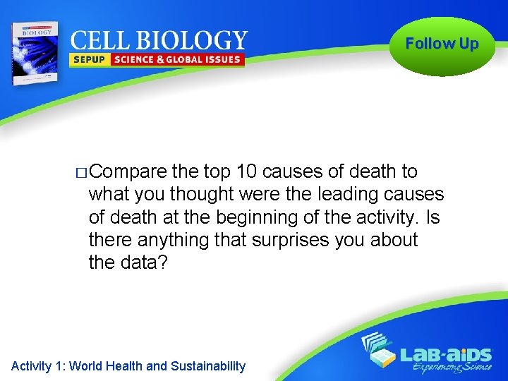 Follow Up � Compare the top 10 causes of death to what you thought
