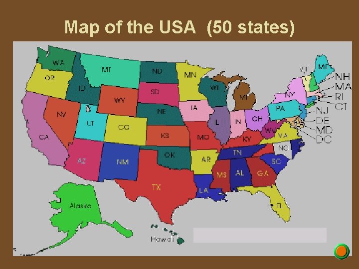 Map of the USA (50 states) 