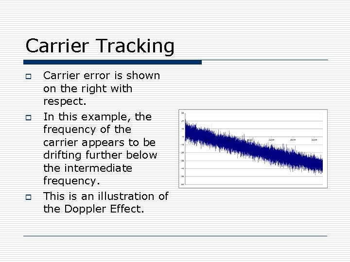 Carrier Tracking o o o Carrier error is shown on the right with respect.