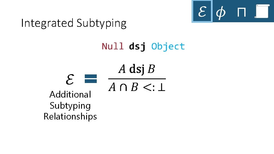 Integrated Subtyping Additional Subtyping Relationships 