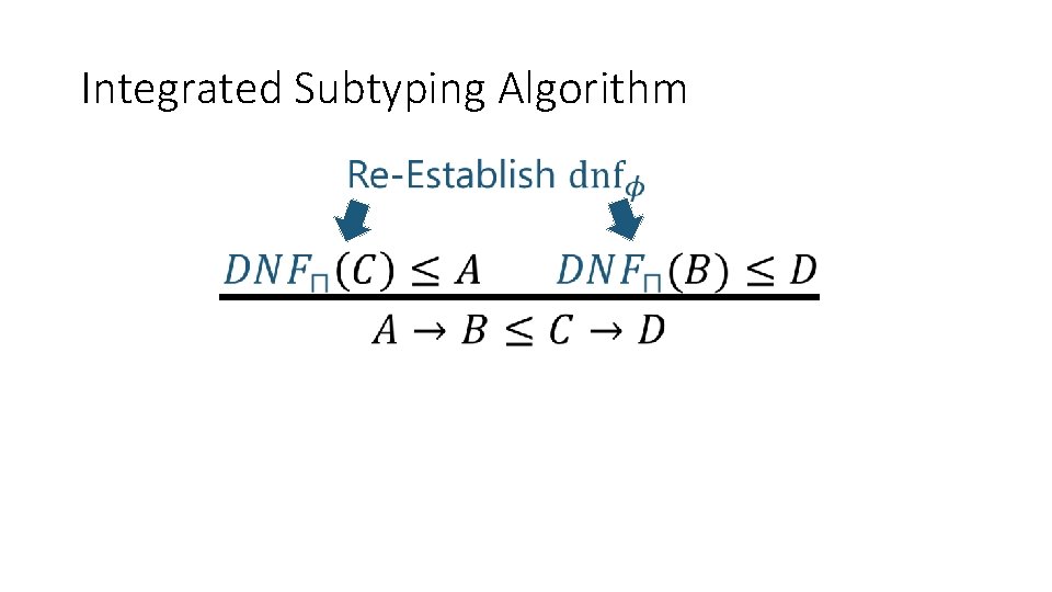 Integrated Subtyping Algorithm 