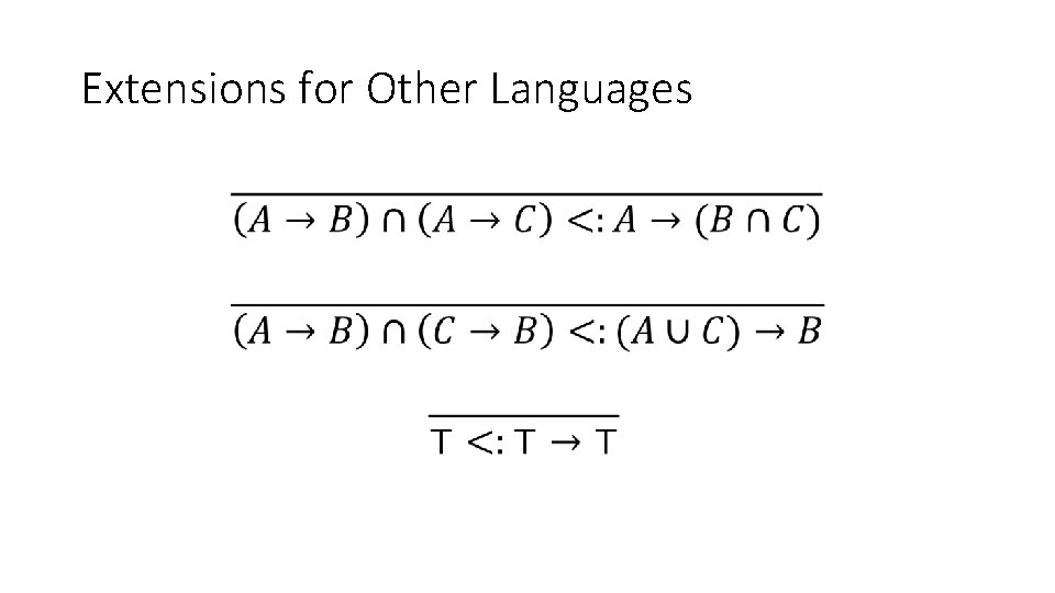 Extensions for Other Languages 