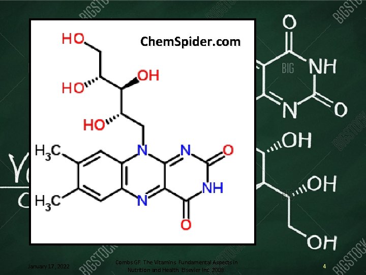 Chem. Spider. com January 17, 2022 Combs GF. The Vitamins. Fundamental Aspects in Nutrition