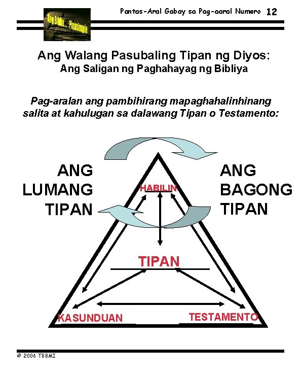 Pantas-Aral Gabay sa Pag-aaral Numero 12 Ang Walang Pasubaling Tipan ng Diyos: Ang Saligan