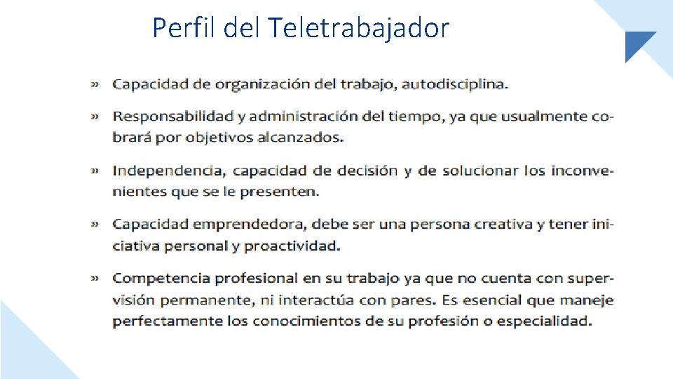 Perfil del Teletrabajador 