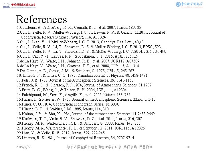 References 1. Coustenis, A. , Achterberg, R. K. , Conrath, B. J. , et