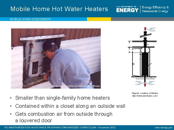 Mobile Home Hot Water Heaters MOBILE HOME ASSESSMENT Photo courtesy of the U. S.
