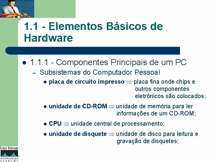 1. 1 - Elementos Básicos de Hardware l 1. 1. 1 - Componentes Principais