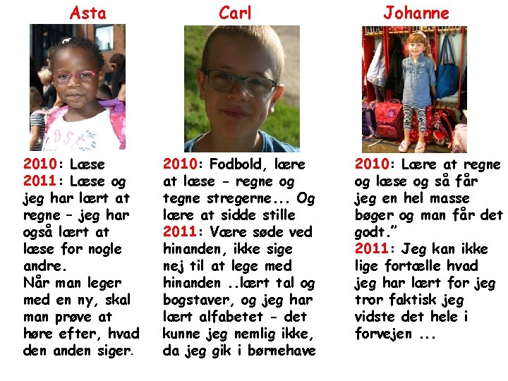 Asta 2010: Læse 2011: Læse og jeg har lært at regne – jeg har