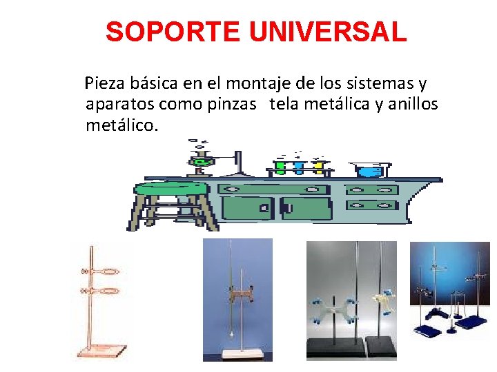 SOPORTE UNIVERSAL Pieza básica en el montaje de los sistemas y aparatos como pinzas