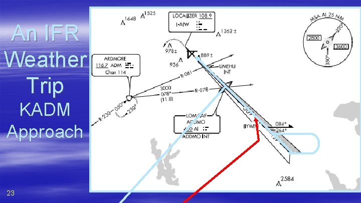 An IFR Weather Trip KADM Approach 23 