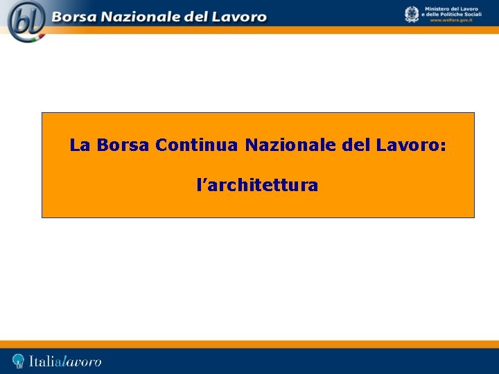 La Borsa Continua Nazionale del Lavoro: l’architettura 