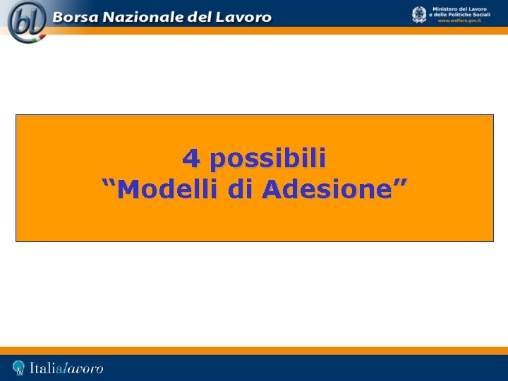 4 possibili “Modelli di Adesione” 