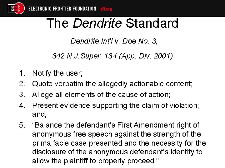 The Dendrite Standard Dendrite Int'l v. Doe No. 3, 342 N. J. Super. 134