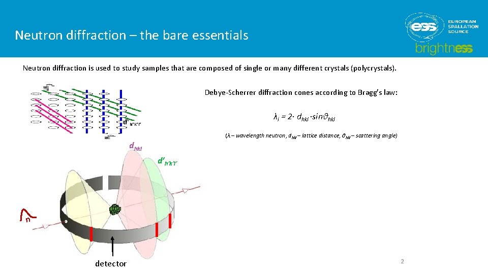 Neutron diffraction – the bare essentials Neutron diffraction is used to study samples that